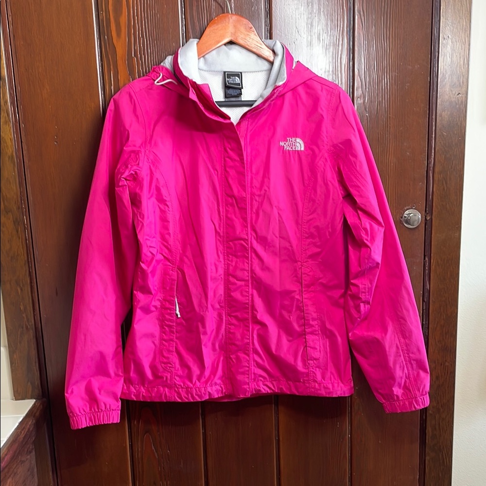 The North Face HyVent Bright Pink Rain Jacket Windbreaker Size Small